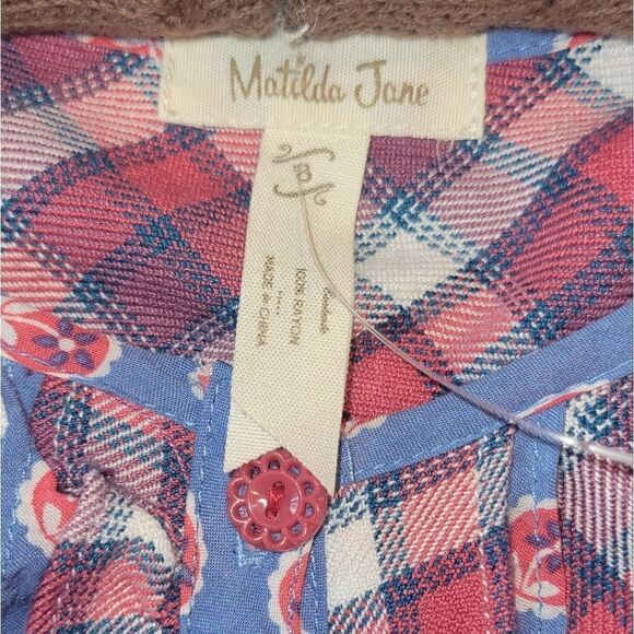 NWOT Matilda Jane Button Down Harper Tunic Red Blue Plaid 8 - Picture 9 of 10